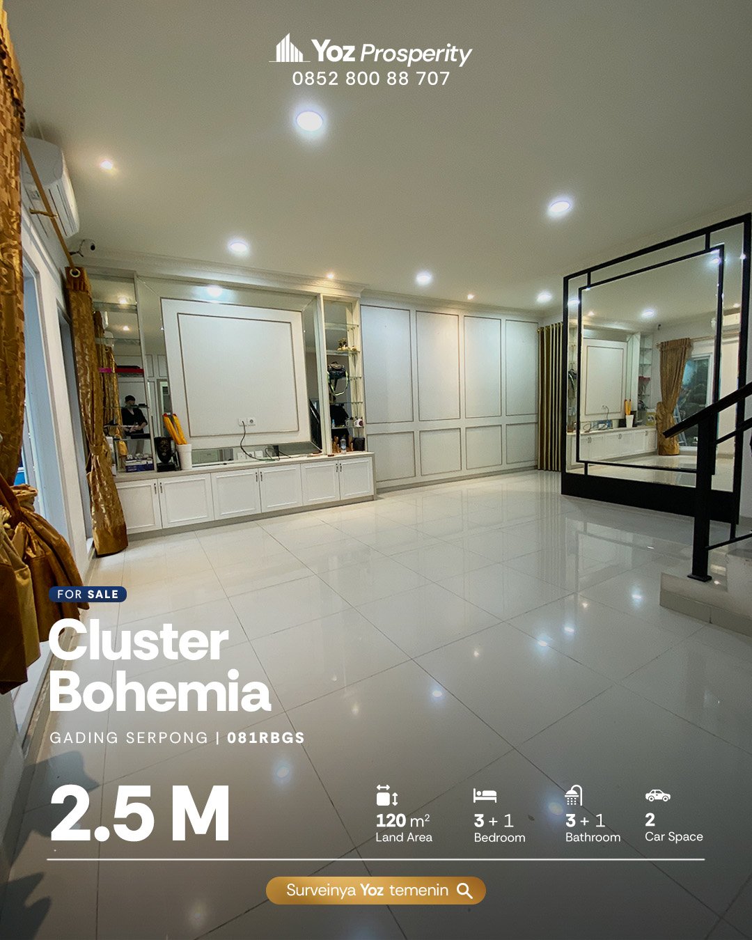 Rumah Murah Ukuran Luas Siap Huni di Cluster Bohemia Gading Serpong SATULISTING.com