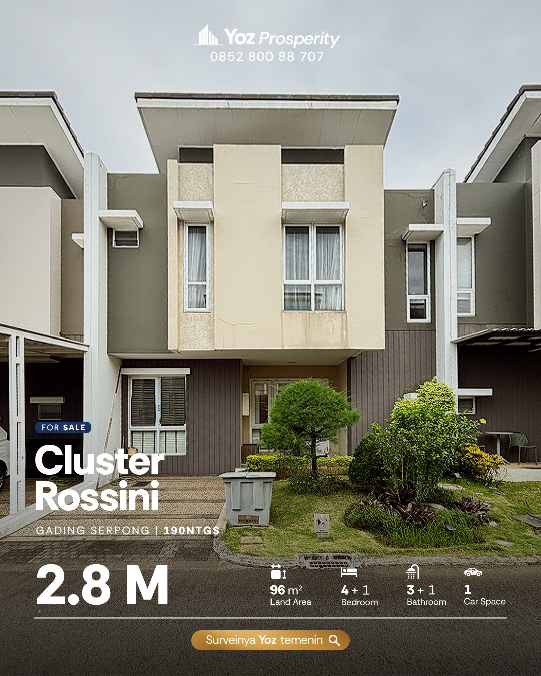 Rumah View Danau Cluster Rossini Symphonia Summarecon Gading Serpong SATULISTING.com