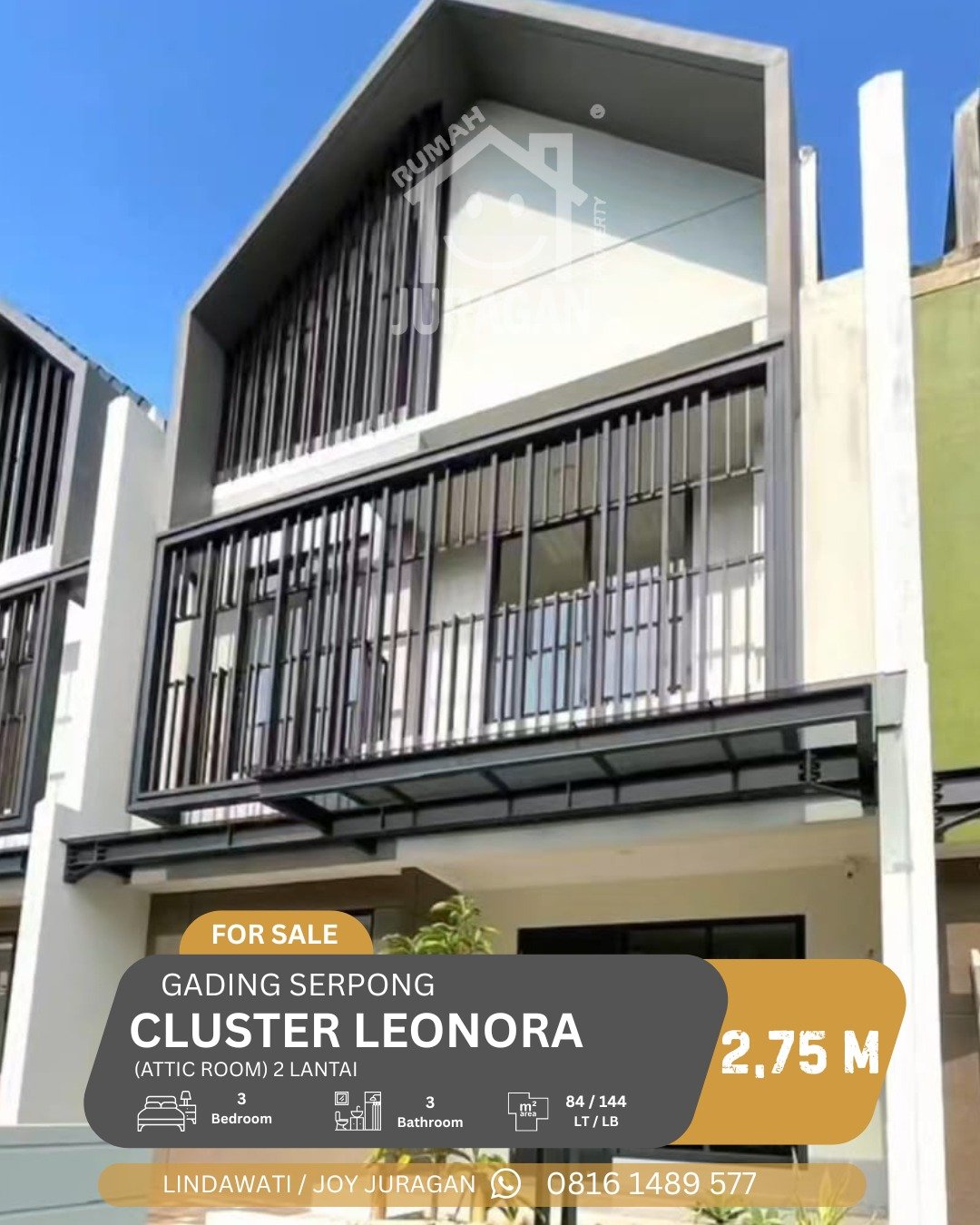 Rumah 3 kamar di Gading Serpong, Tangerang