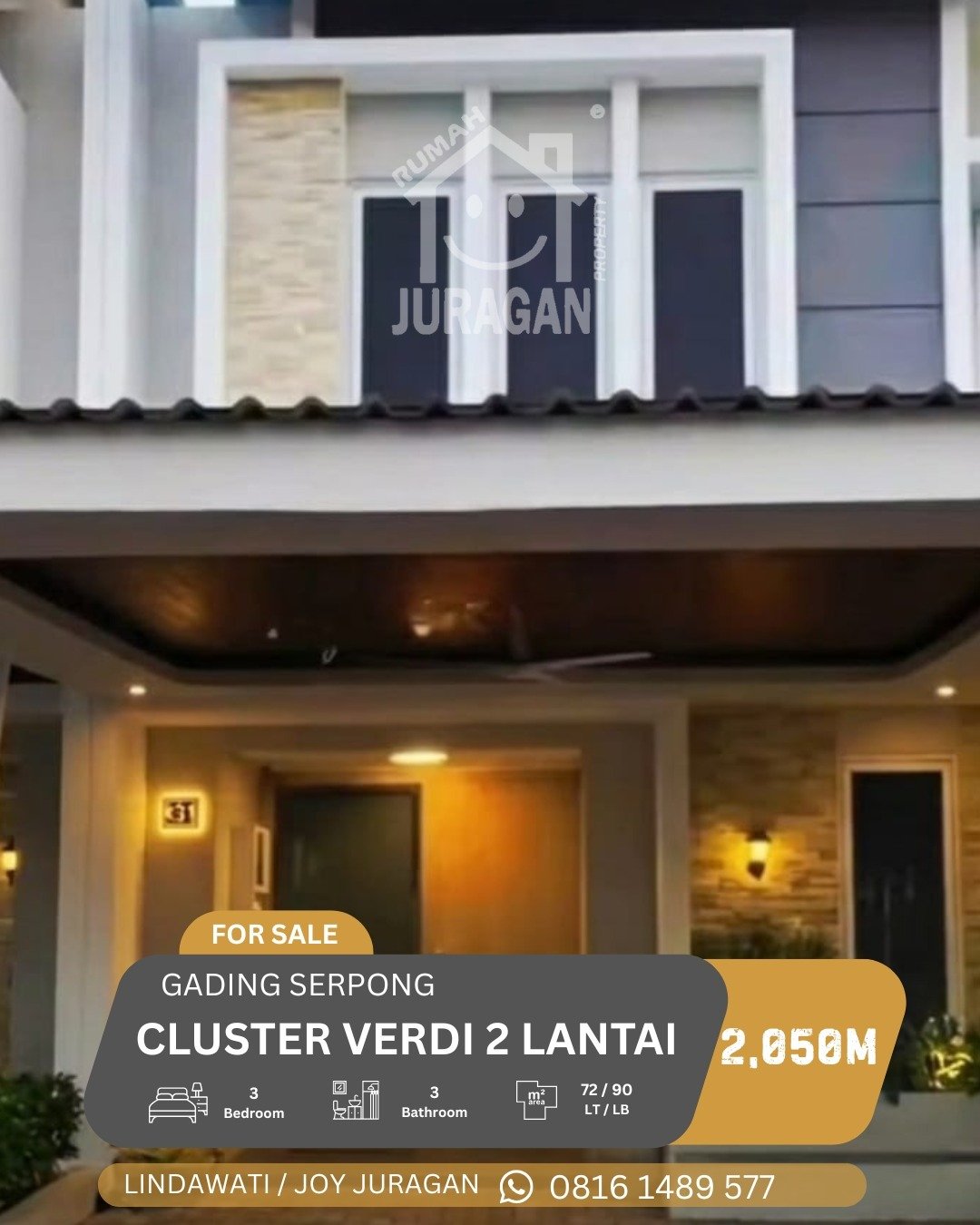Rumah 3 kamar di Gading Serpong, Tangerang