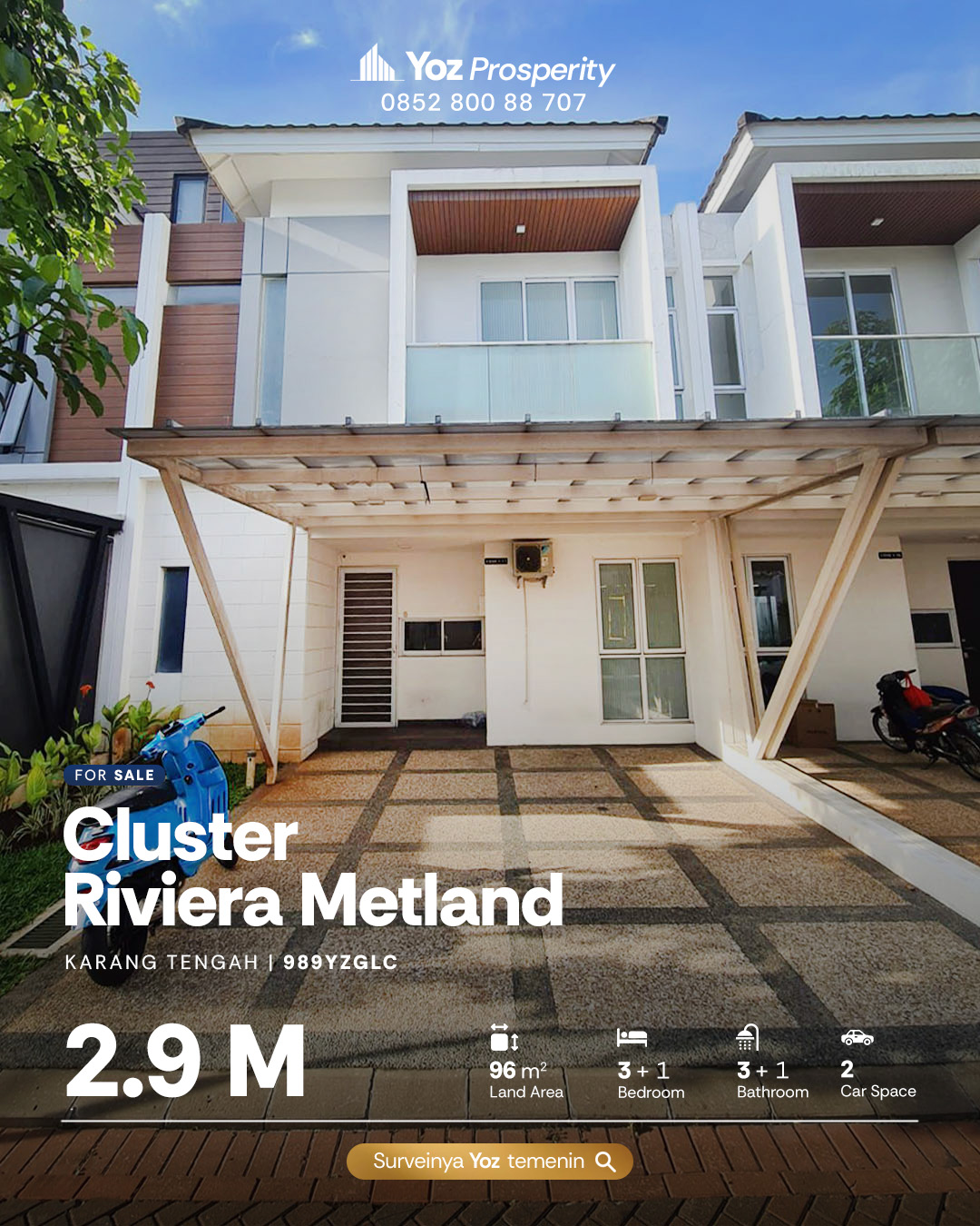 Rumah di Cluster The Riviera Metland Cyber Puri