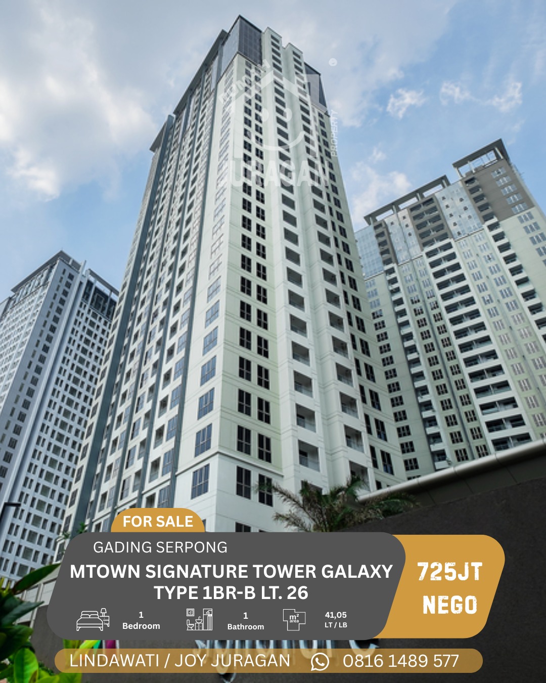 APARTEMEN DIJUAL MTOWN SIGNATURE TOWER GALAXY GADING SERPONG SATULISTING.com