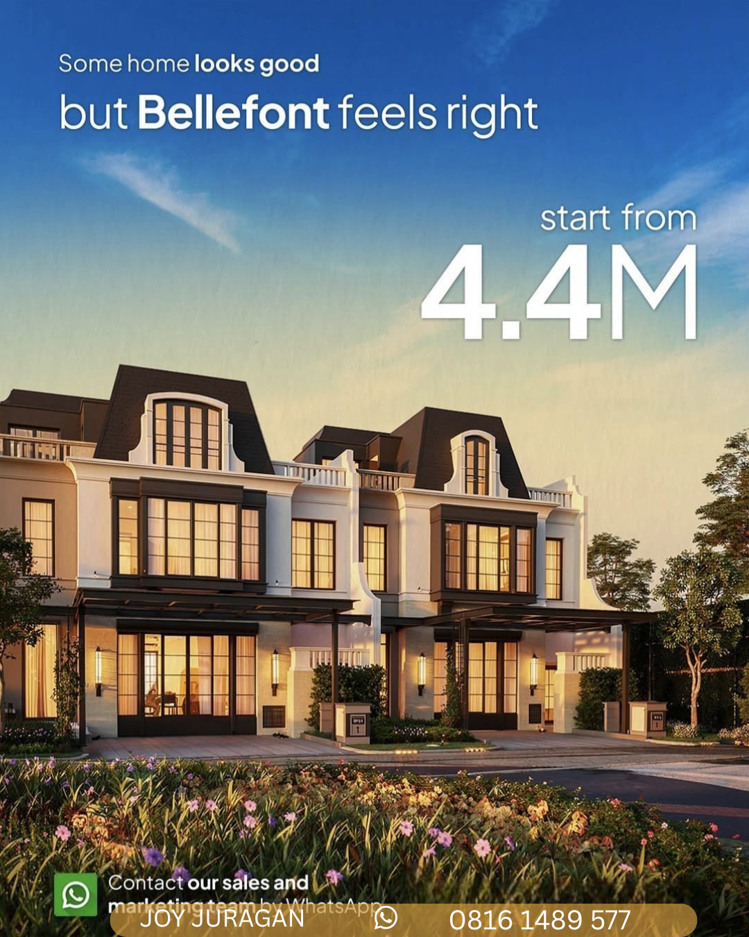 DIJUAL RUMAH BELLEFONT GADING SERPONG