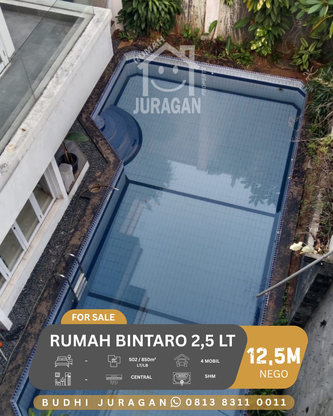 DIJUAL RUMAH 2,5 LANTAI DI BINTARO