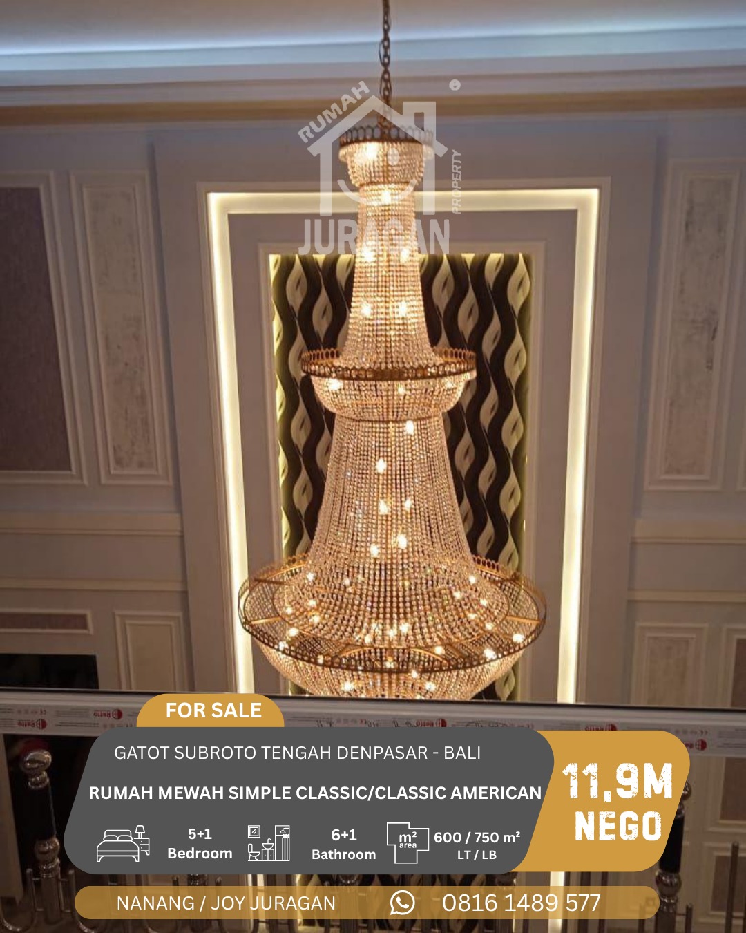 DIJUAL RUMAH MEWAH CLASSIC AMERICAN DENPASAR BALI