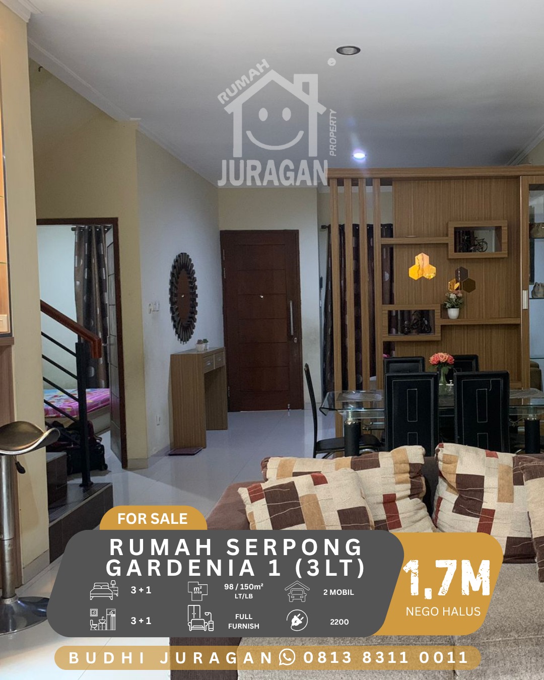 DIJUAL RUMAH SERPONG GARDEN 1 GREEN STUDENTIA