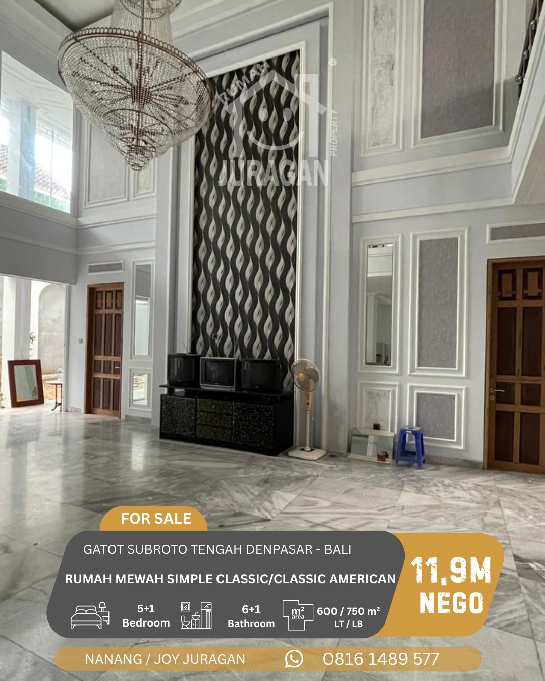 DIJUAL RUMAH MEWAH CLASSIC AMERICAN DENPASAR BALI