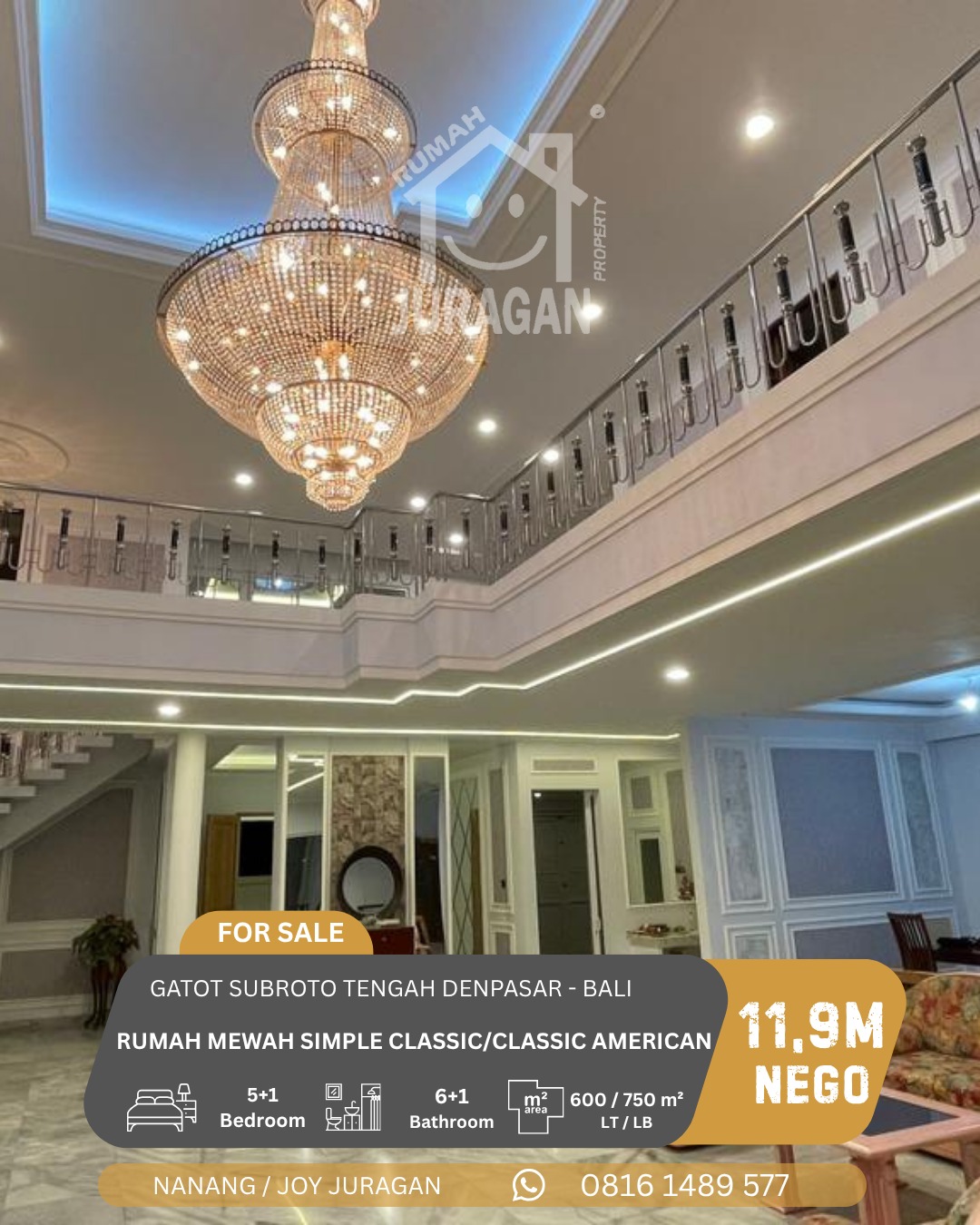 DIJUAL RUMAH MEWAH CLASSIC AMERICAN DENPASAR BALI
