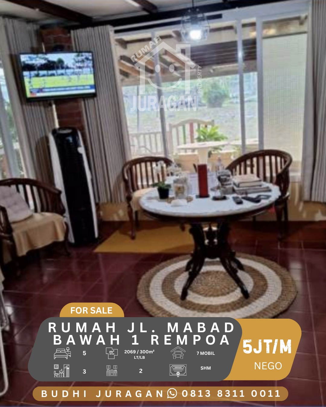 DIJUAL RUMAH JL. MABAD BAWAH REMPOA