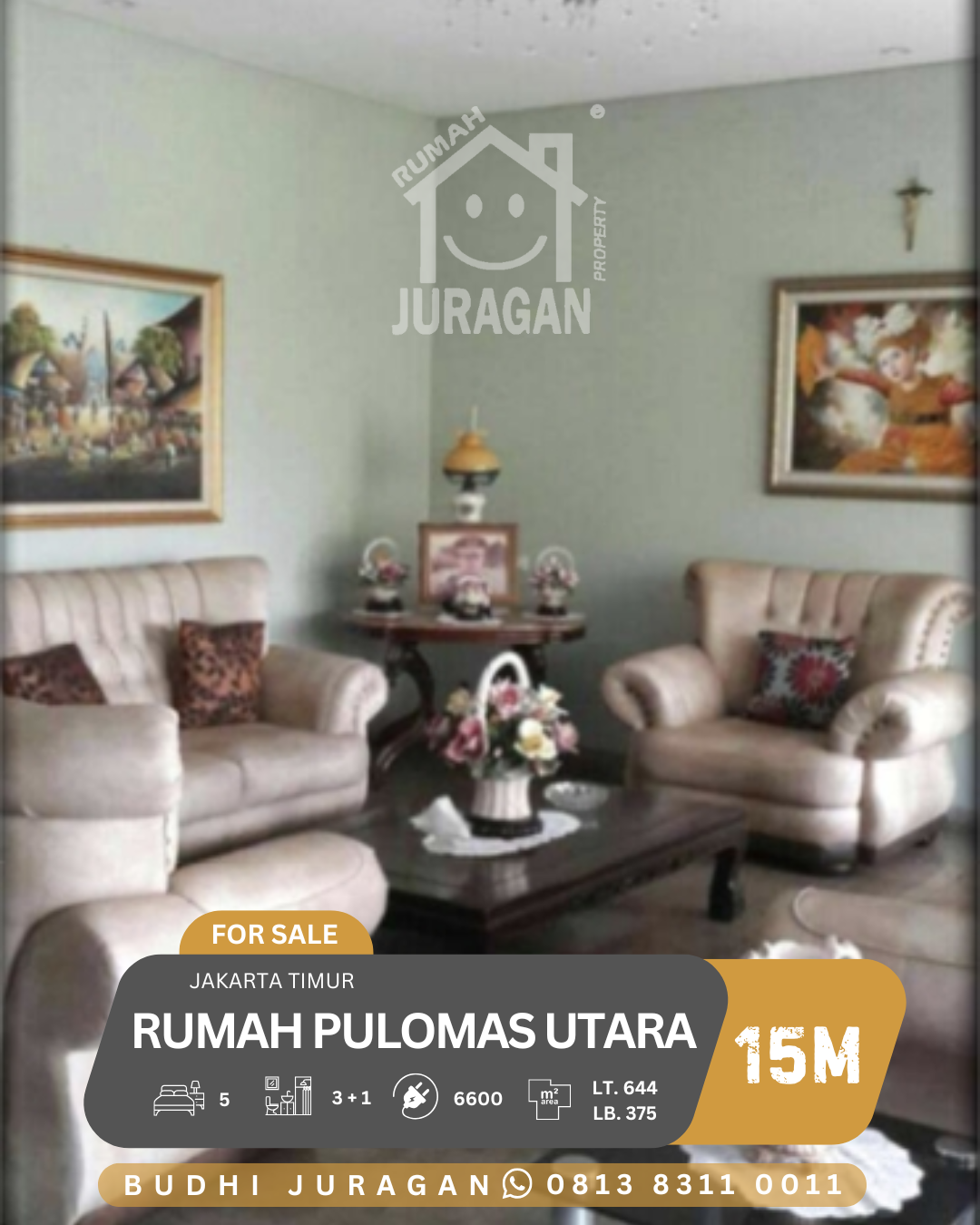 DIJUAL RUMAH PULOMAS UTARA JAKARTA TIMUR