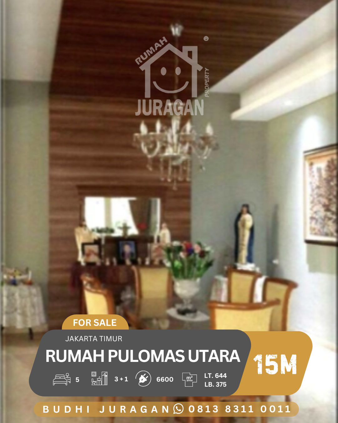 DIJUAL RUMAH PULOMAS UTARA JAKARTA TIMUR