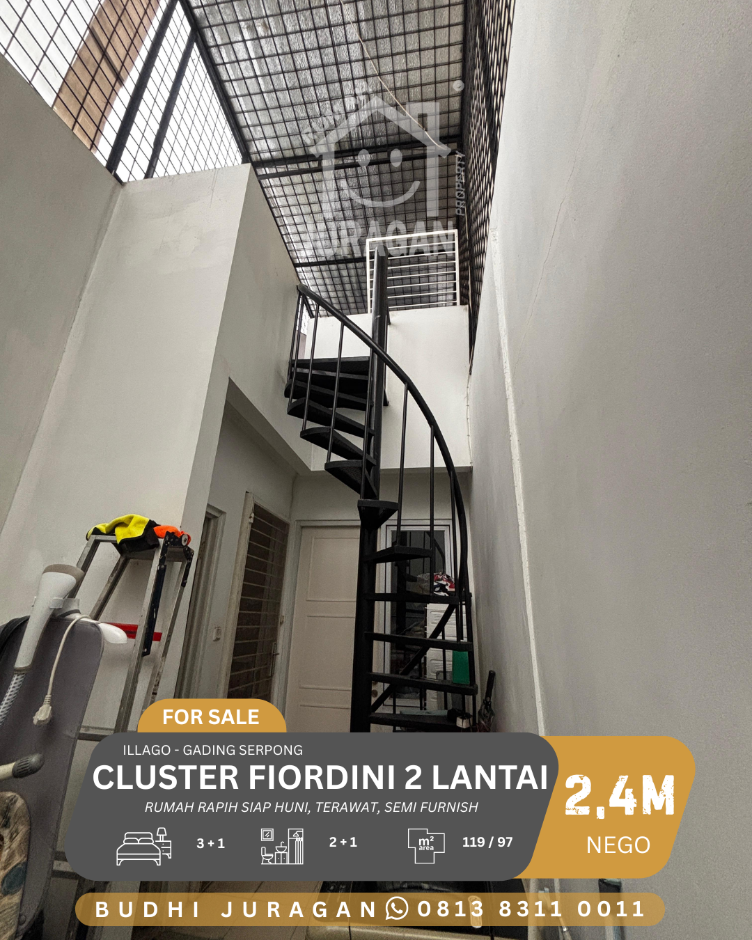 DIJUAL CLUSTER FIORDINI 2 LANTAI GADING SERPONG