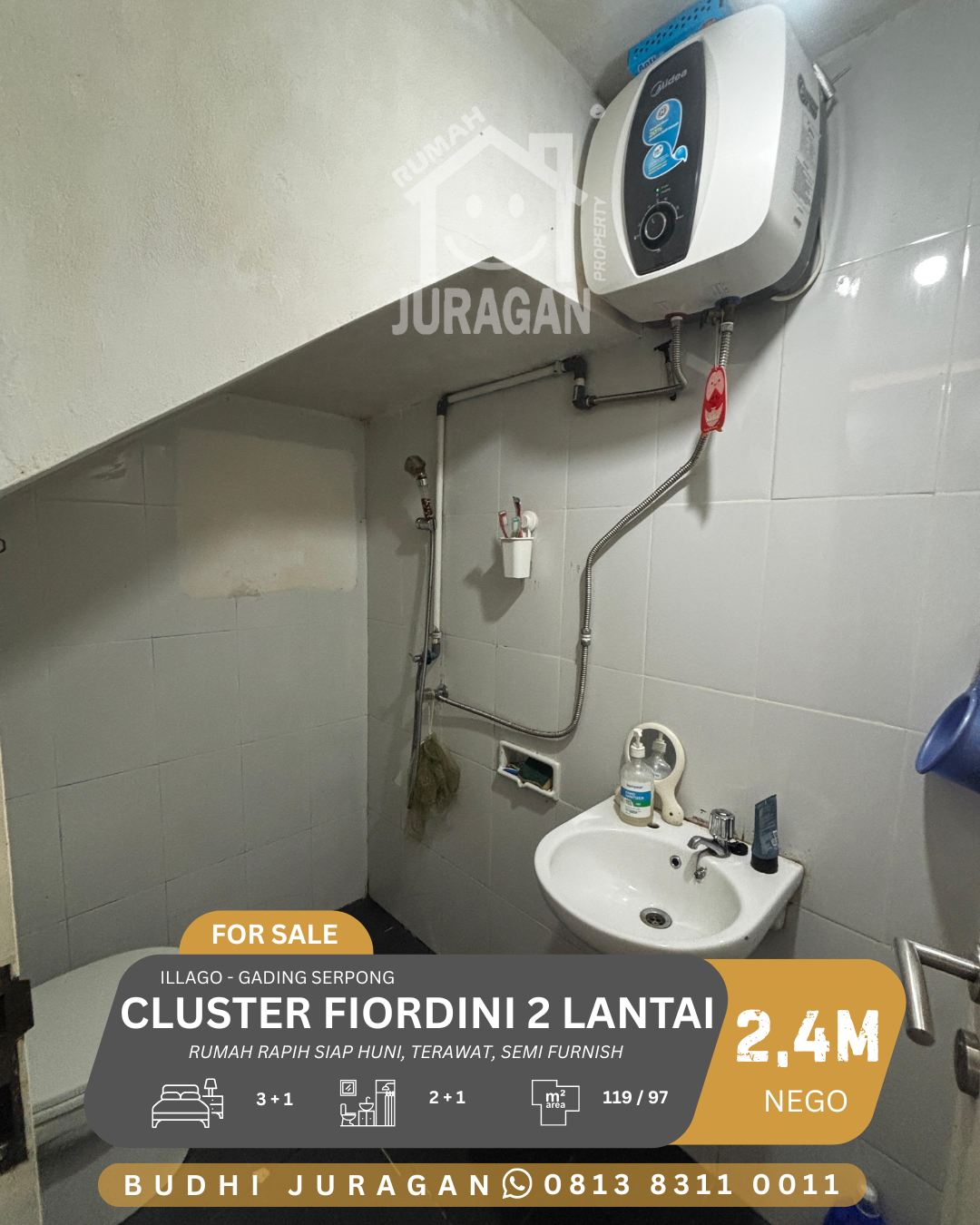 DIJUAL CLUSTER FIORDINI 2 LANTAI GADING SERPONG