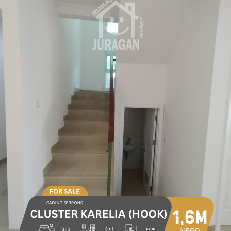 DIJUAL RUMAH CLUSTER KARELIA HOOK GADING SERPONG