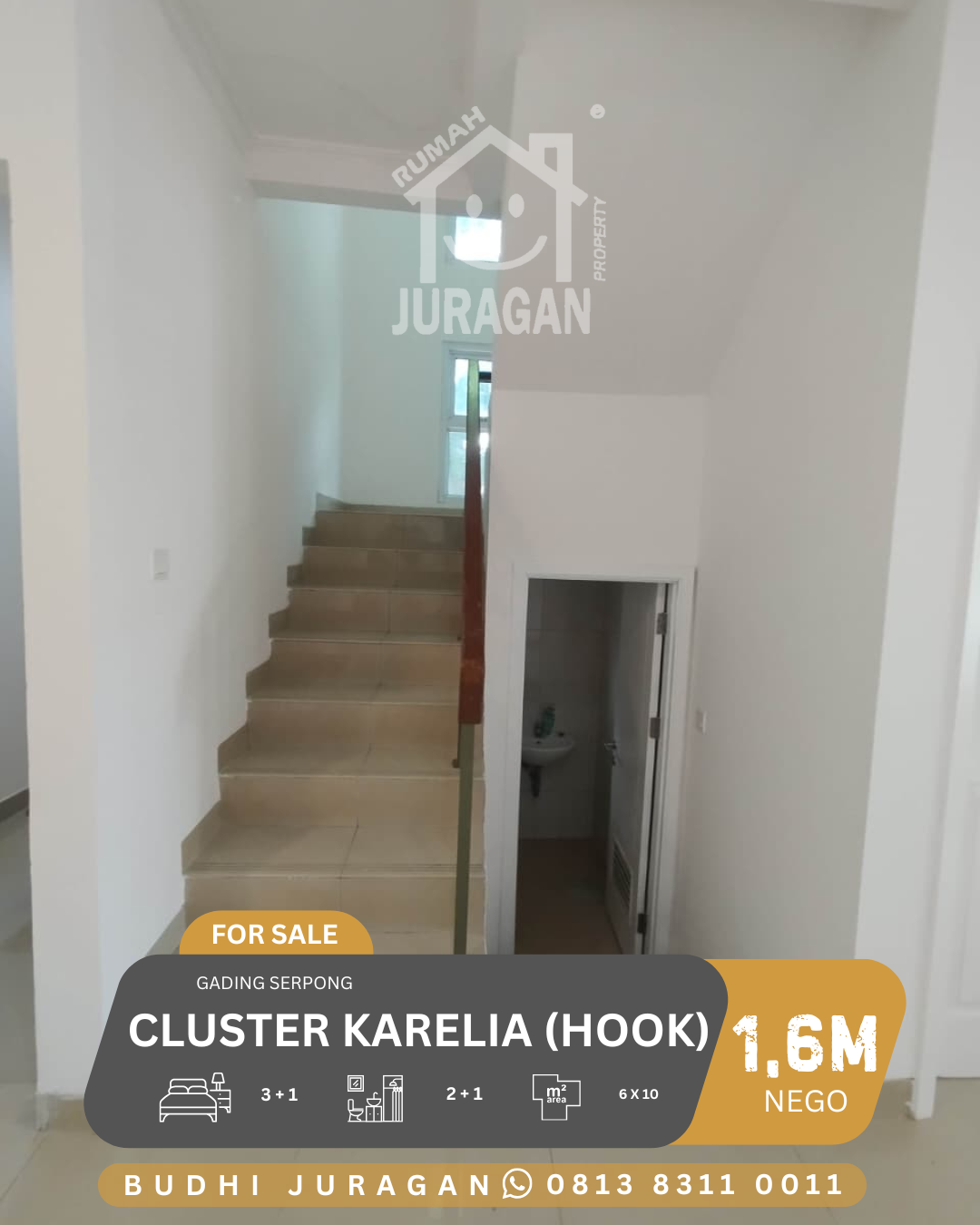 DIJUAL RUMAH CLUSTER KARELIA HOOK GADING SERPONG