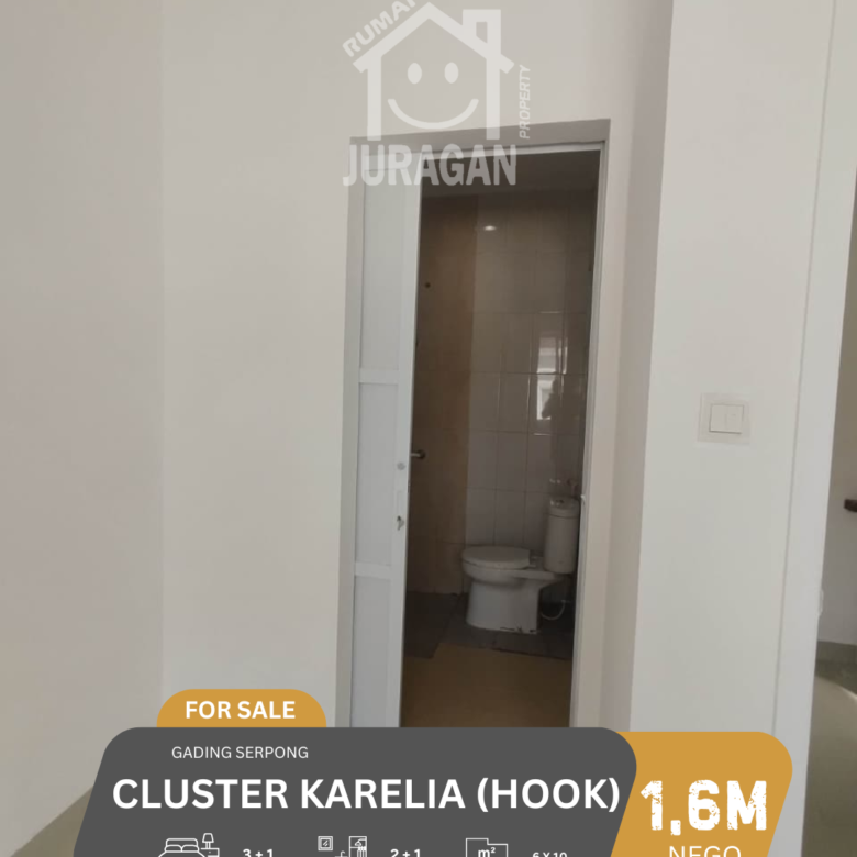 DIJUAL RUMAH CLUSTER KARELIA HOOK GADING SERPONG