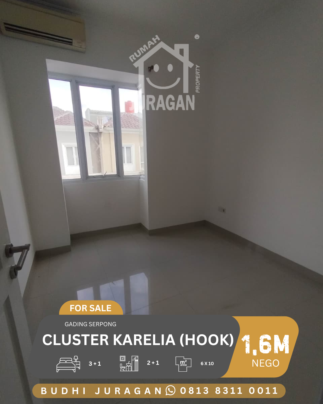 DIJUAL RUMAH CLUSTER KARELIA HOOK GADING SERPONG