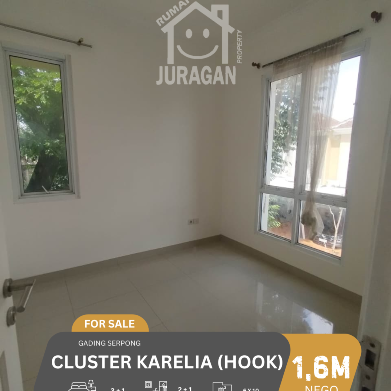 DIJUAL RUMAH CLUSTER KARELIA HOOK GADING SERPONG