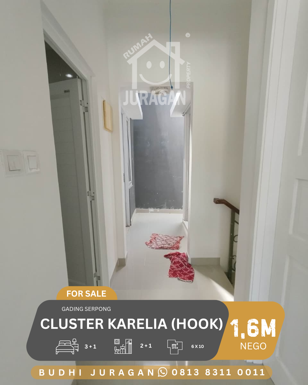 DIJUAL RUMAH CLUSTER KARELIA HOOK GADING SERPONG