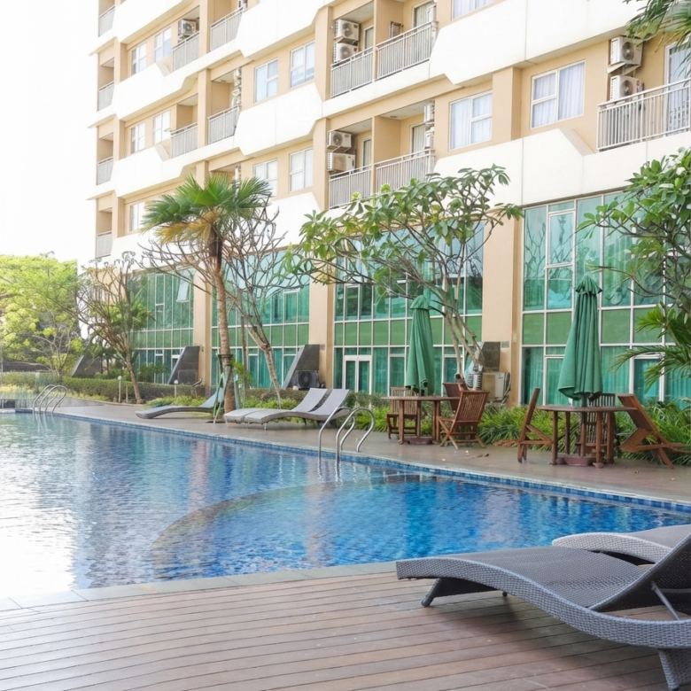 Disewakan apartemen 2 BR Trivium Terrace Cikarang lantai 2 furnished