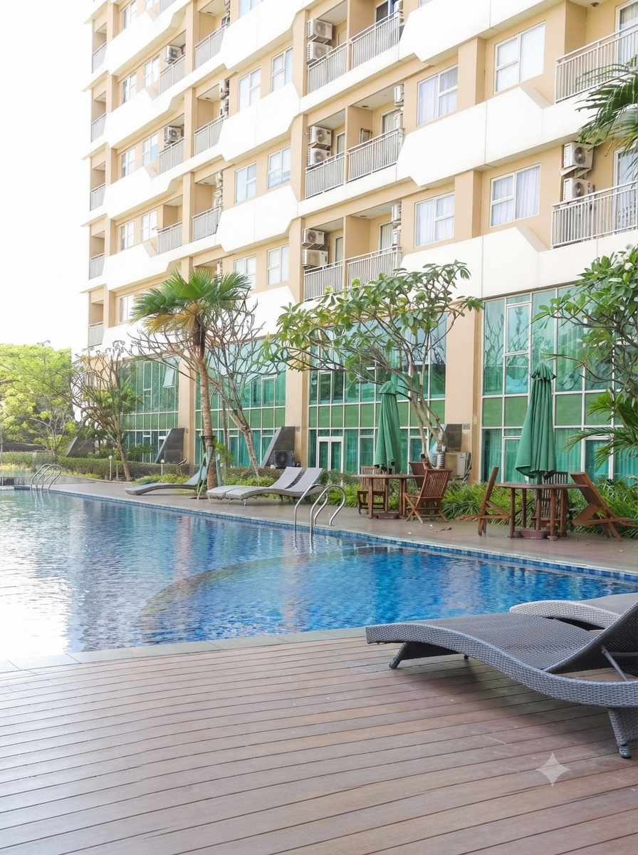 Disewakan apartemen 2 BR Trivium Terrace Cikarang lantai 2 furnished