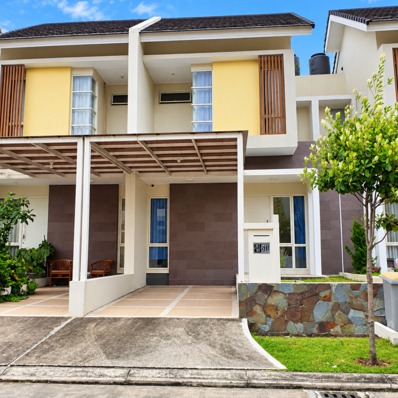 Rumah 2 lantai cantik asri di cluster Samata Harapan Indah Bekasi